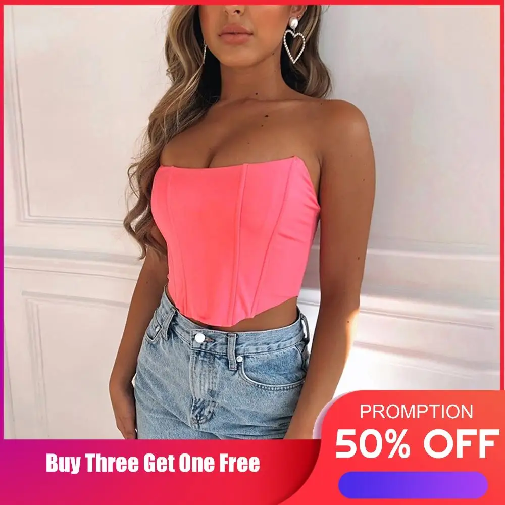 Женский корсет без бретелек с трёхъядерным принтом летняя повседневная Уличная