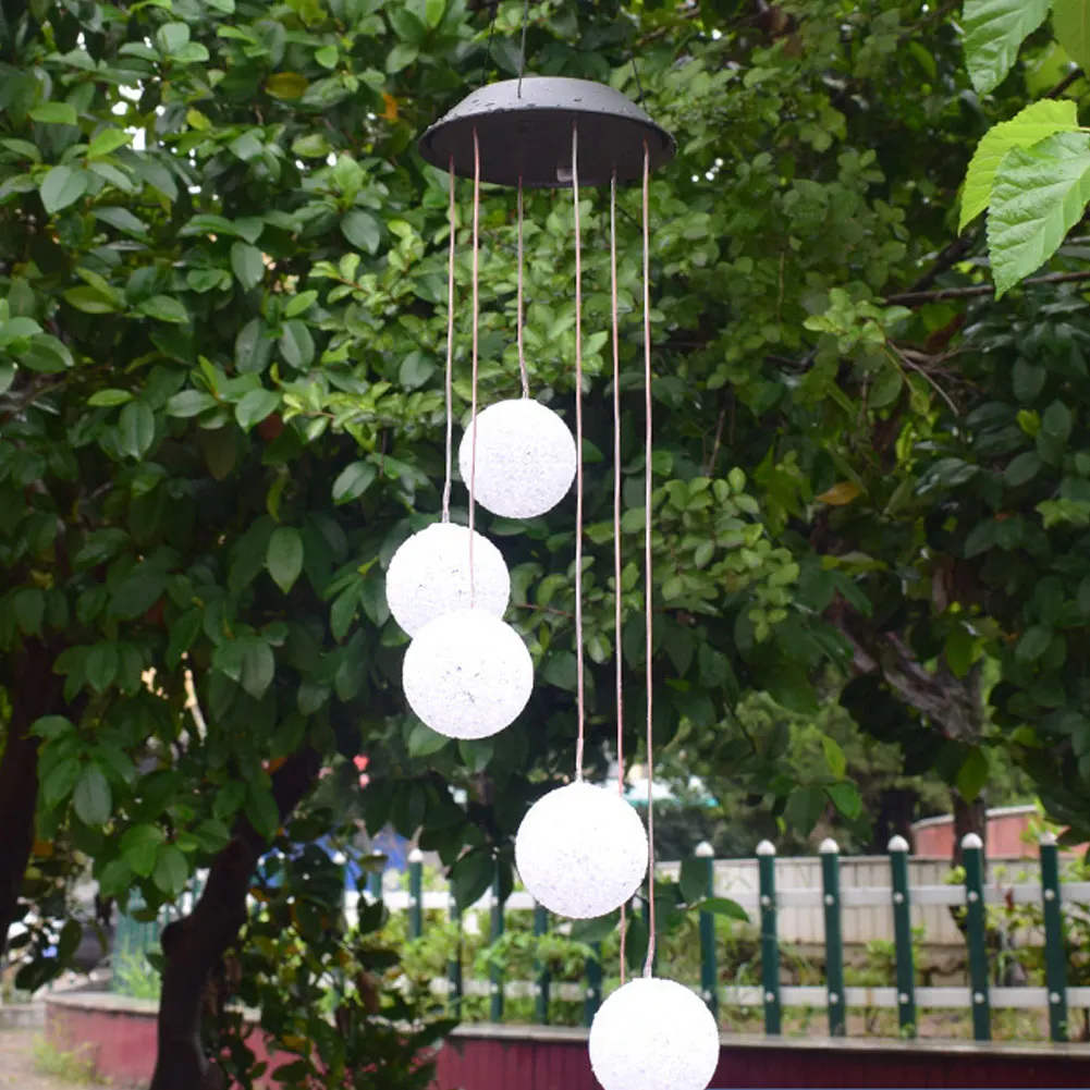 

Solar Led Light Outdoor Wind Chime Crystal Ball Light Color Changing Waterproof Garden Decoration Outdoor Lamp Patio Yard Garde