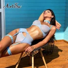 Комплект женского нижнего белья Artsu, прозрачный бюстгальтер на косточках, комплект из 4 предметов, трусы-Пояс для чулок