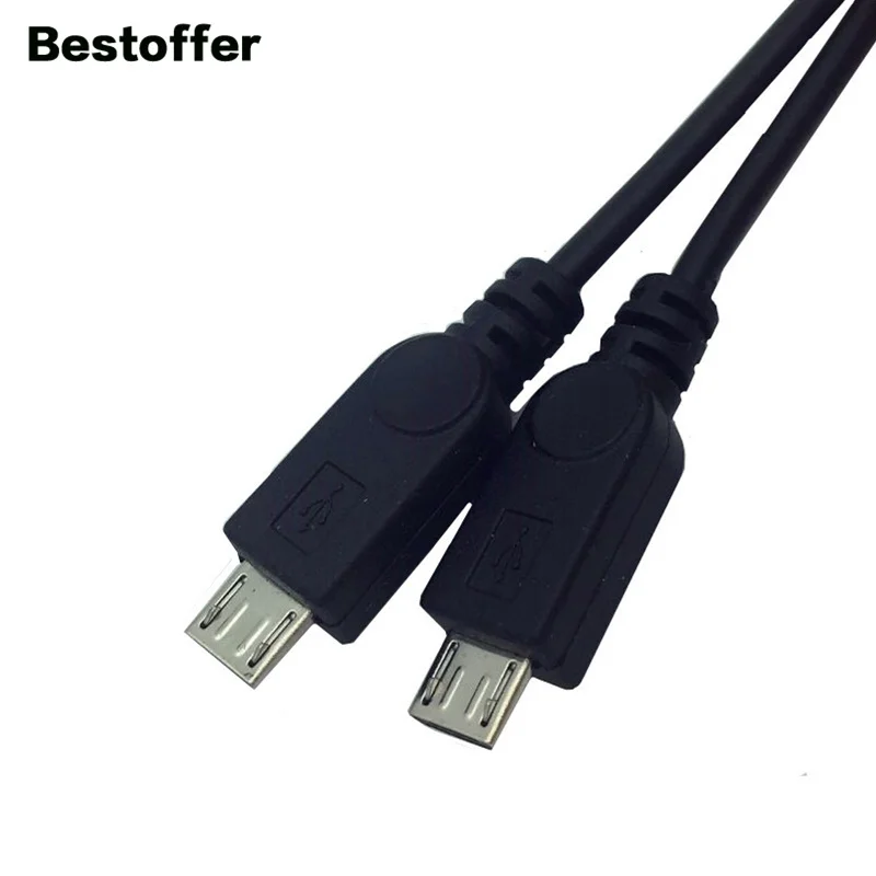 

25CM USB 3.1 USB C Female to 2*USB 2.0 Micro 5Pin Male 2 in 1 Charger Cable