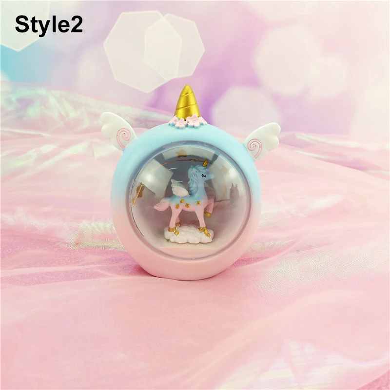 Style2 Светодиодный светильник из смолы с изображением единорога из мультфильма Novetly, светильник для детской комнаты, декор для спальни, ночник, светильник с изображением животных, Звездный светильник, рождественский подарок для детей - Цвет: Style2