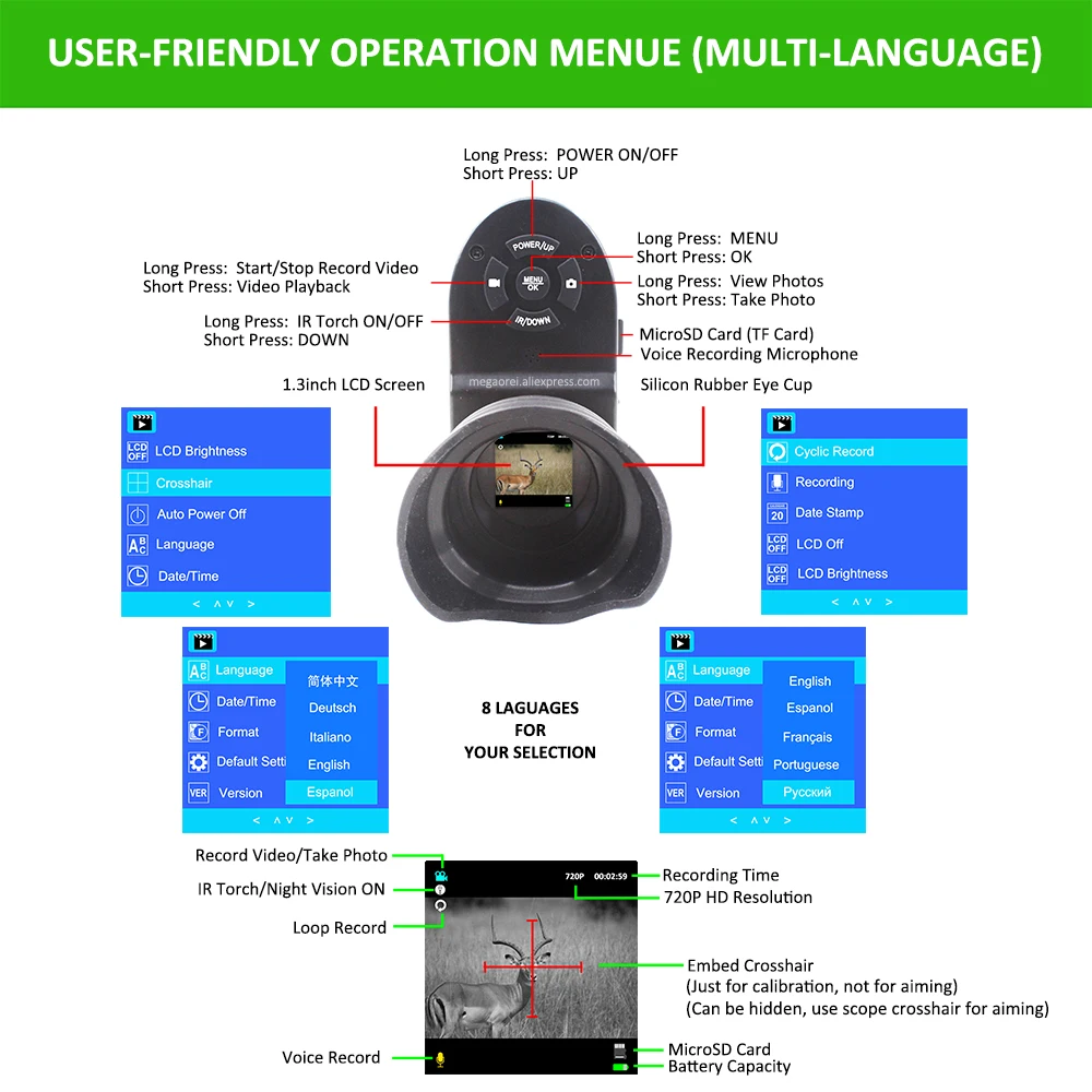 Цифровой прицел ночного видения монокулярная охотничья камера для винтовки
