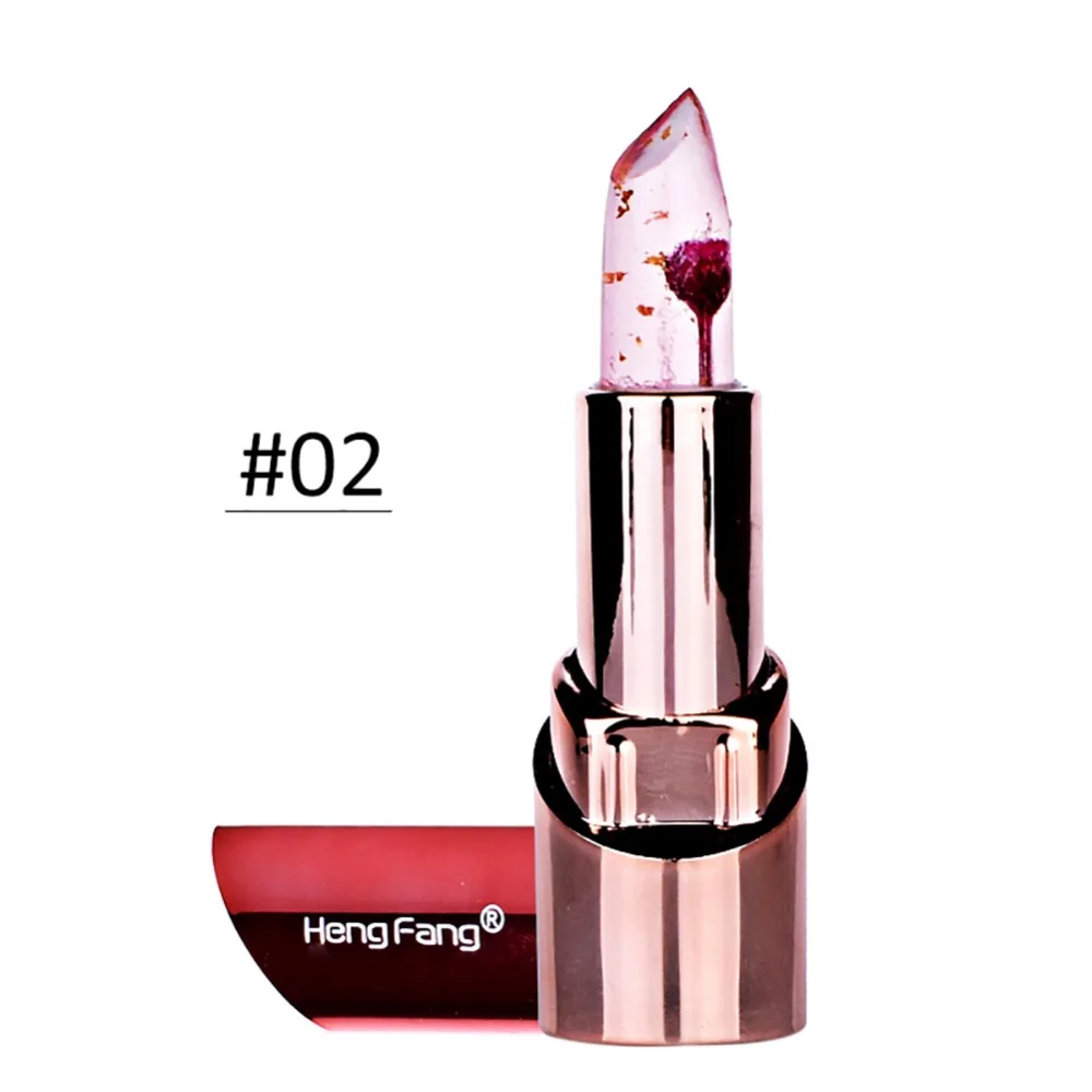 1 шт. женская красивая Желейная Цветочная меняющаяся длинная губная помада с