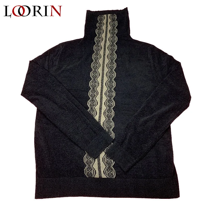 LORIN/Новинка Осенне-зимние Бархатные пуловеры с высоким воротником Свитера