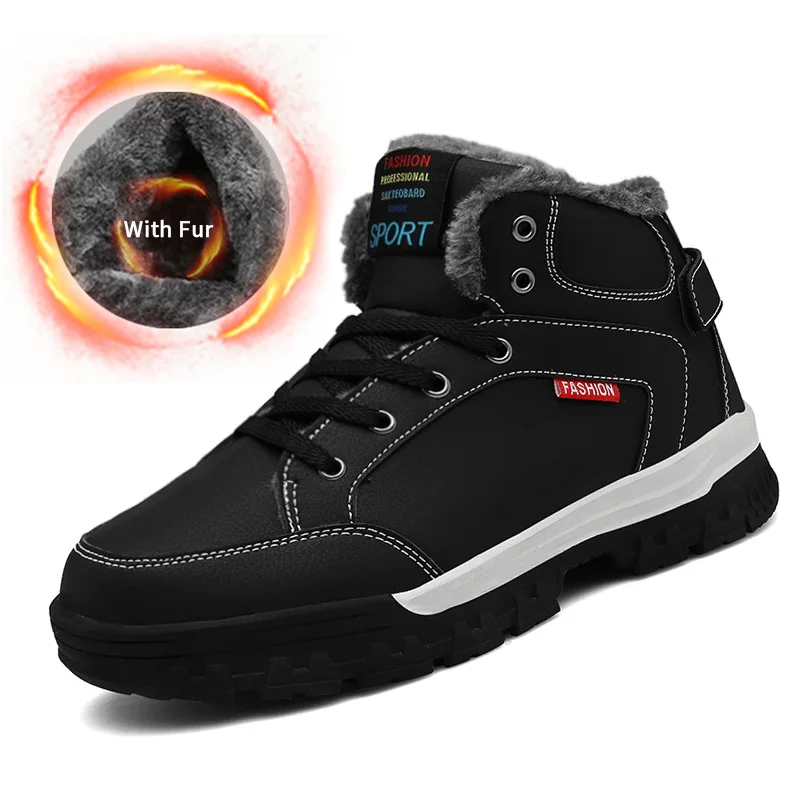 2020 уличные повседневные зимние с мехом теплые ботинки для мужчин кроссовки