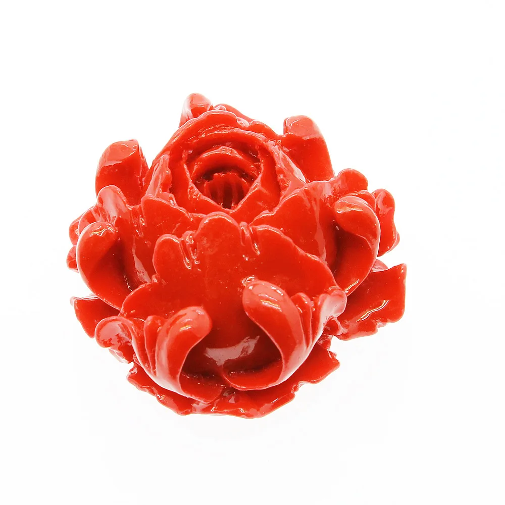 2 шт. Синтетические Коралловые бусины в форме цветка россыпью 35 мм окрашенные