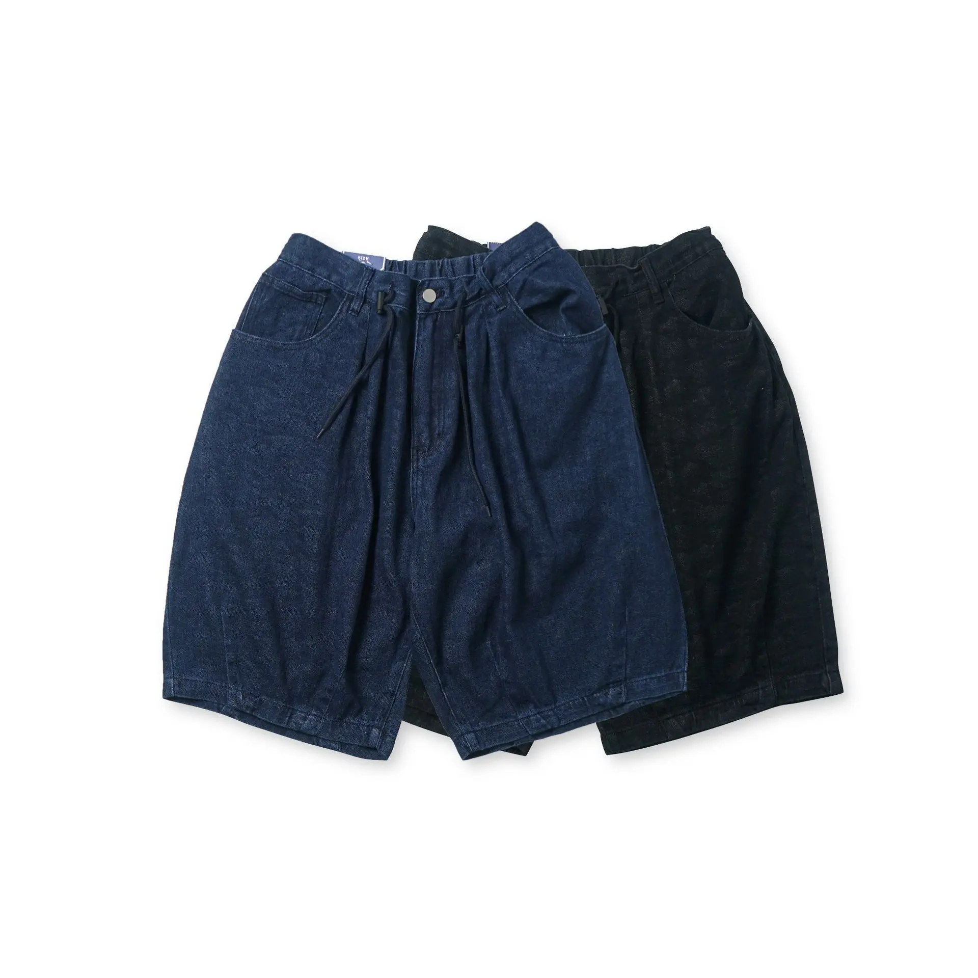 

Men's 2021 spring and summer new trend loose wide leg lantern denim shorts for men and women 350