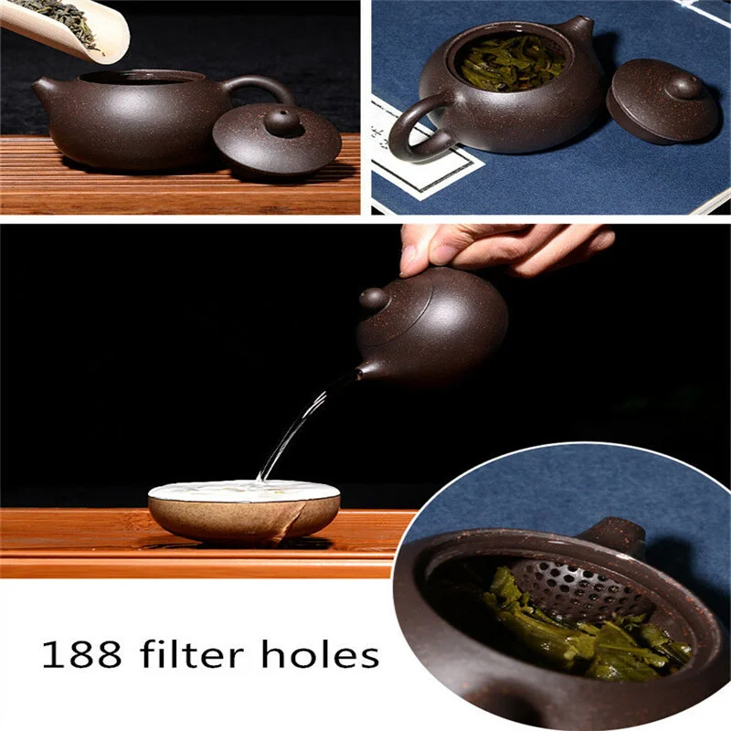 

90ml Tea Set 3oz Marked Tea Pot Ball Shaped Infuser Holes Real Yixing Zisha Kungfu Tea Pots Clay Teapot Gift Send Zisha Cup