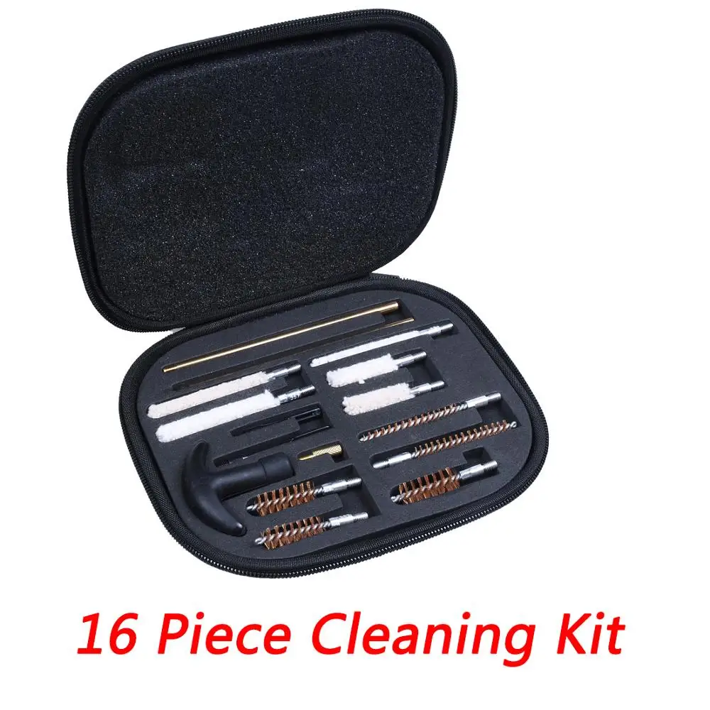 

16 pcs Universal Pistol Gun Cleaning Kit Barrel Brushes Tools for most caliber handguns 22 357 38 40 44 45 9mm Gun Cleaning set