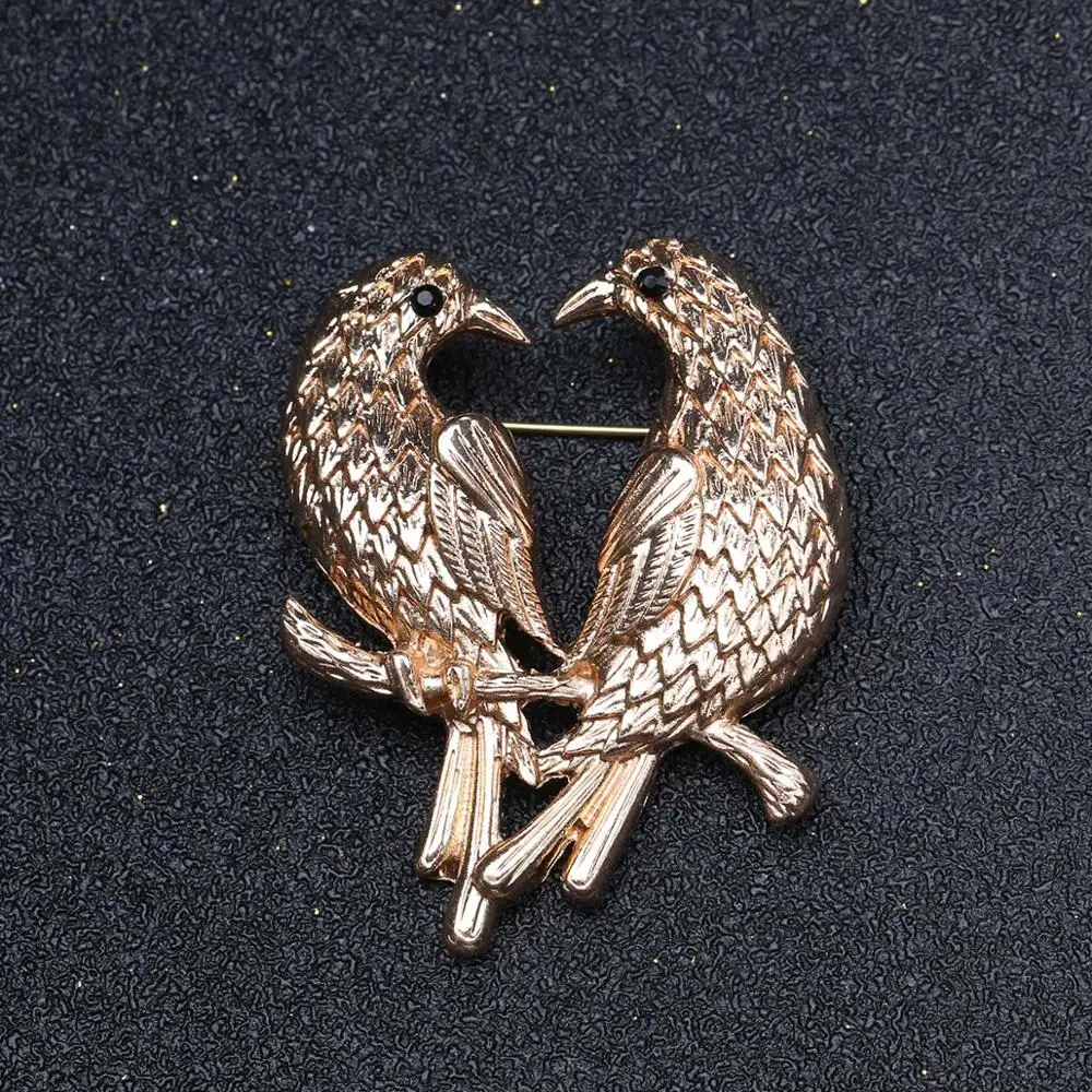 CARTER LISA винтажные Броши ручной работы из розового золота с птицами для женщин