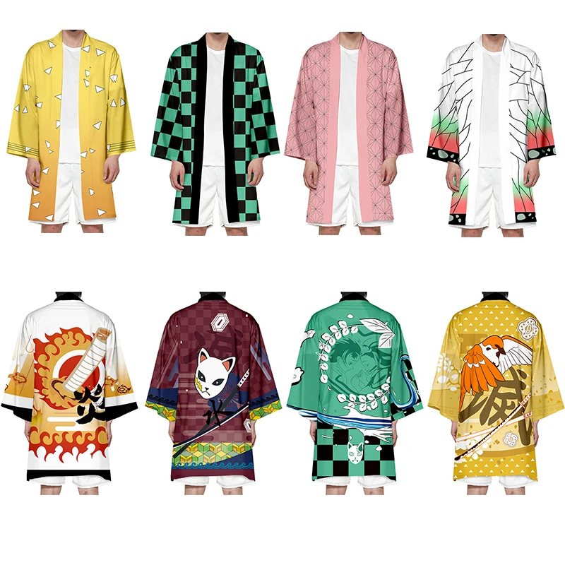 

Adult Anime Demon Slayer Kimetsu No Yaiba Nezuko Cosplay Costume Unisex Extended Version Haori Yukata