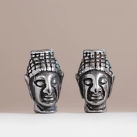 cool buddha head beads for bracelets necklace accessories for jewelry making set spacer bead needlework hand made silver color