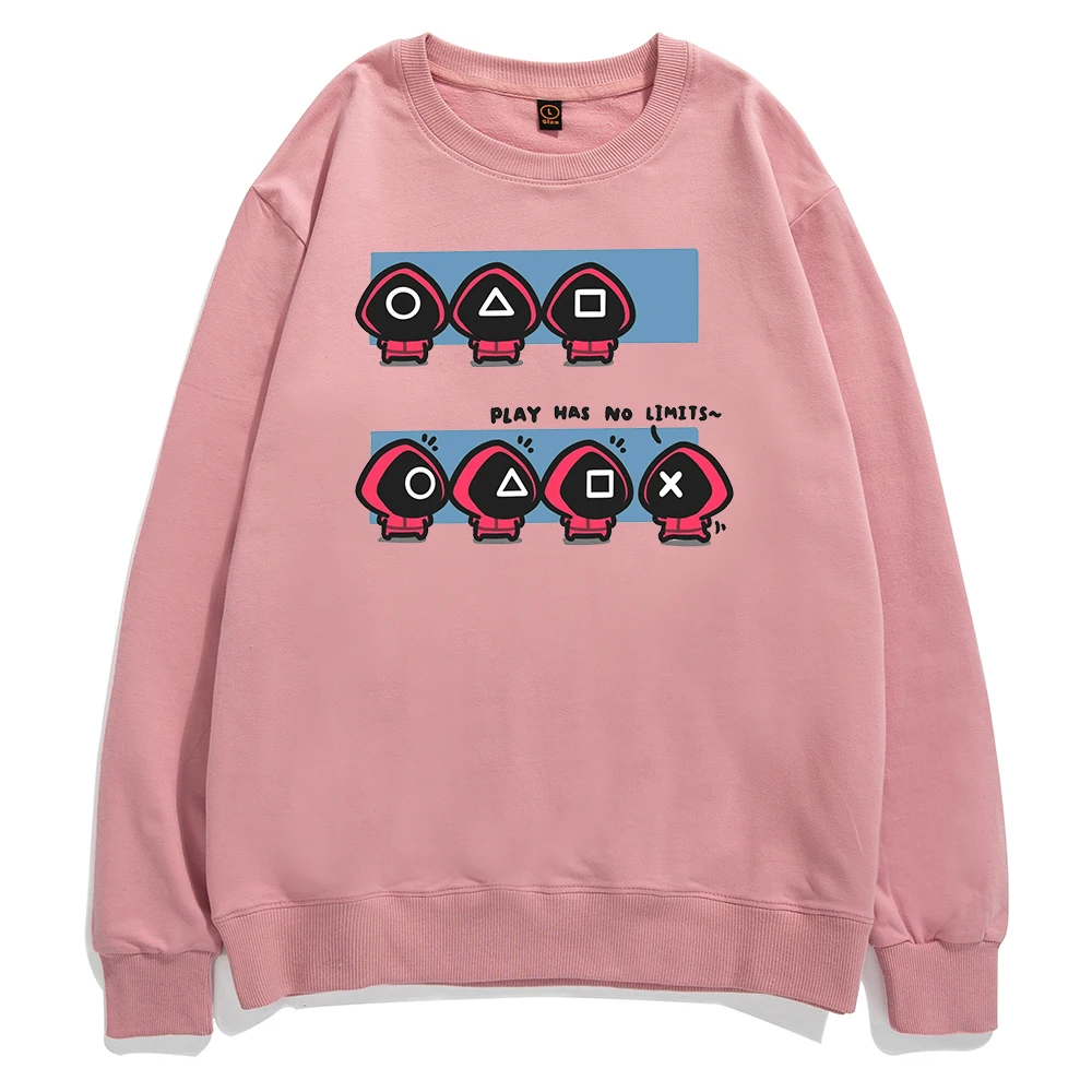 

Толстовки с мультяшным принтом игры кальмар, модные мужские худи с рисунком аниме, осенний Повседневный хлопковый пуловер в стиле Харадзюк...