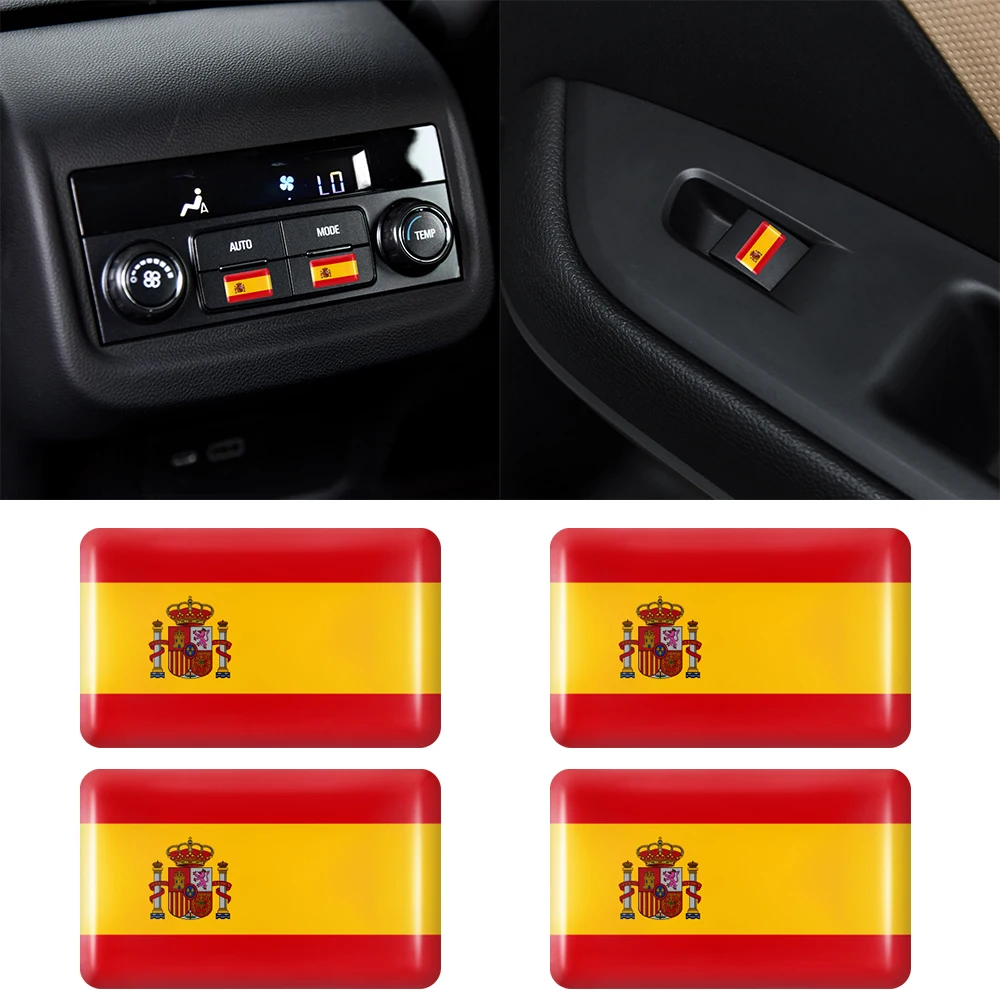 

10/20Pcs Car Decoration Spain National Flag Logo 3D Epoxy Badge Stickers For SEAT FR Cupra Ibiza Leon Bmw Renault Audi VW Dacia