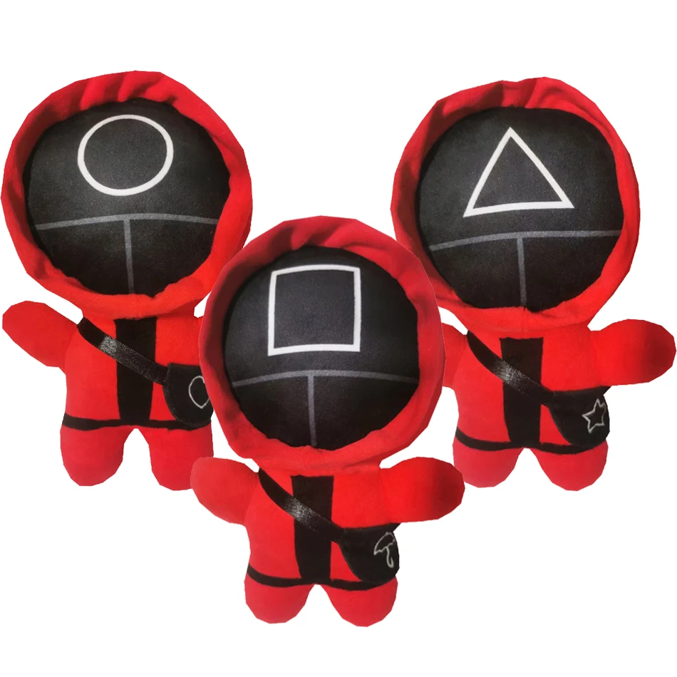 

1pcs 20cm/30cm The Korean TV Series Cosplay Figure Squid Game Administrator Square Round Shape Triangle Plush Doll Toys Gifts