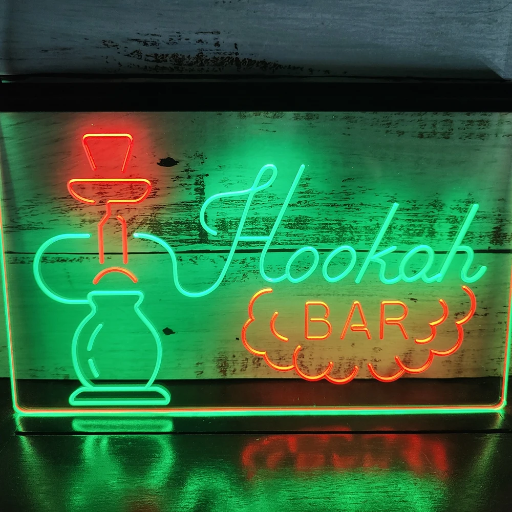 

SS083 hookah bar Dual Color LED Neon Sign
