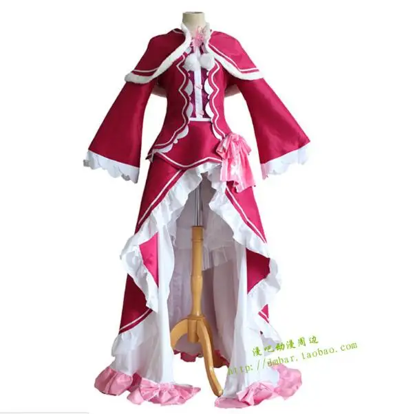 Полный комплект Красного платья с надписью Re: Zero Hajimeru Isekai Seikatsu|Костюмы из фильмов