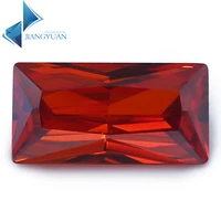 10pcs 3x76x12mm rectangle shape orange color cz stone synthetic gems brilliant cut cubic zirconia stone for jewellery