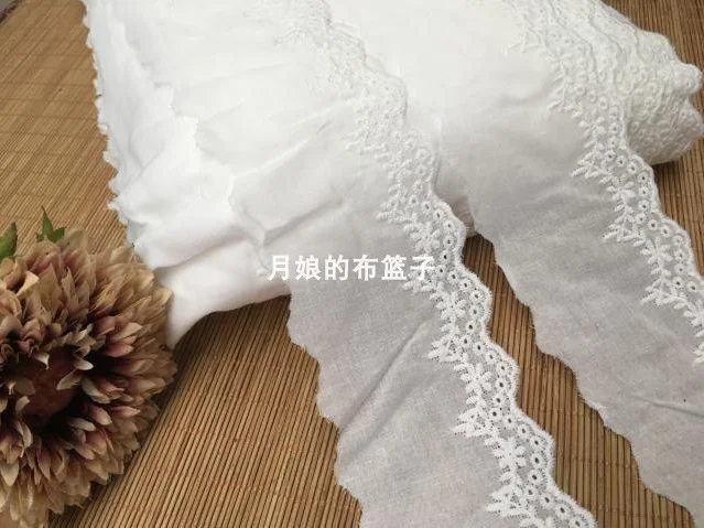 3 метра белая хлопчатобумажная кружевная ткань с отделкой для костюма | Дом и сад