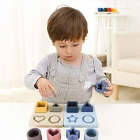 silicone newborn holding toys childrens educational toys puzzle blocks baby teether 100 food grade silicone boys girls gifts