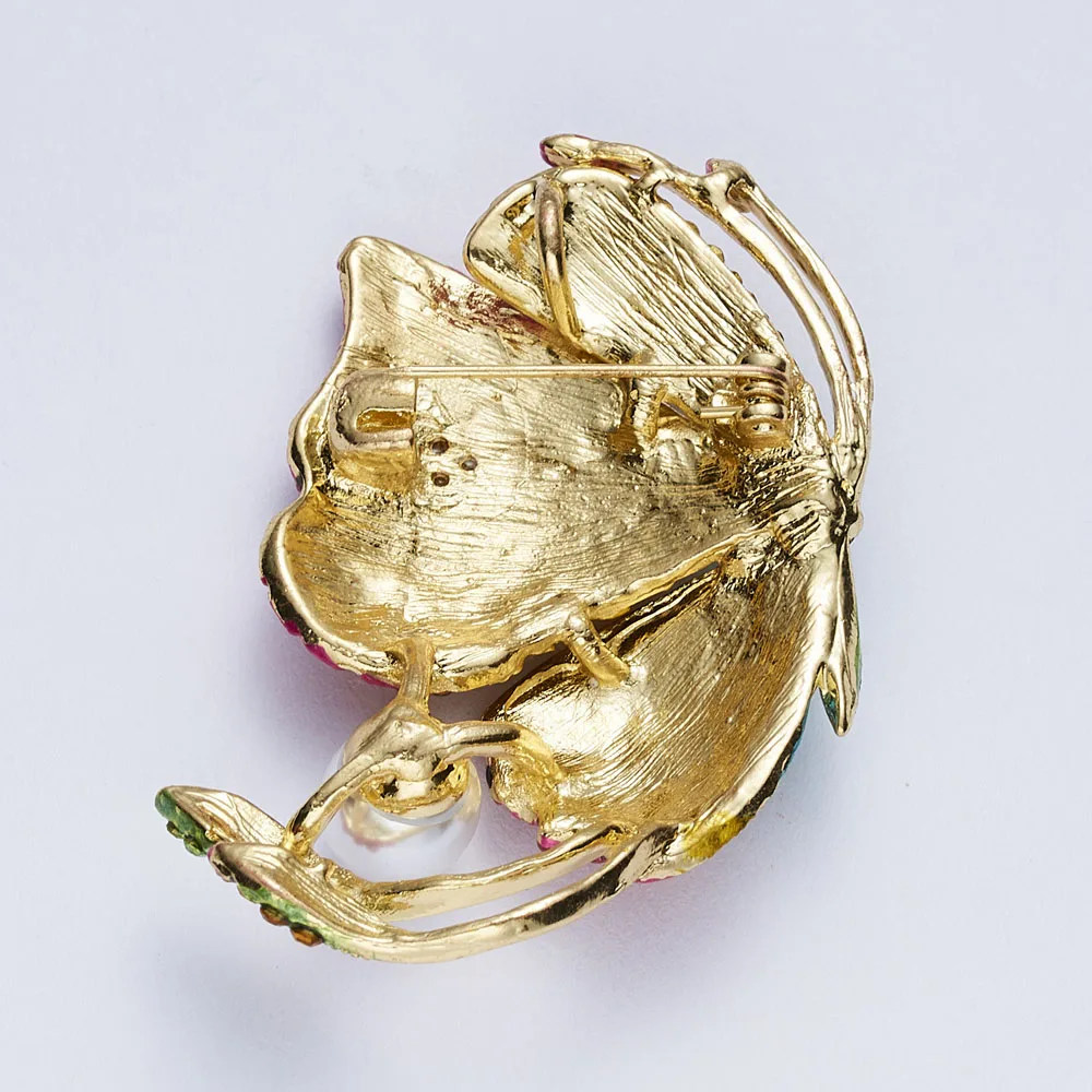 Женская модная Элегантная Брошь в виде бабочки Стразы с жемчугом животное