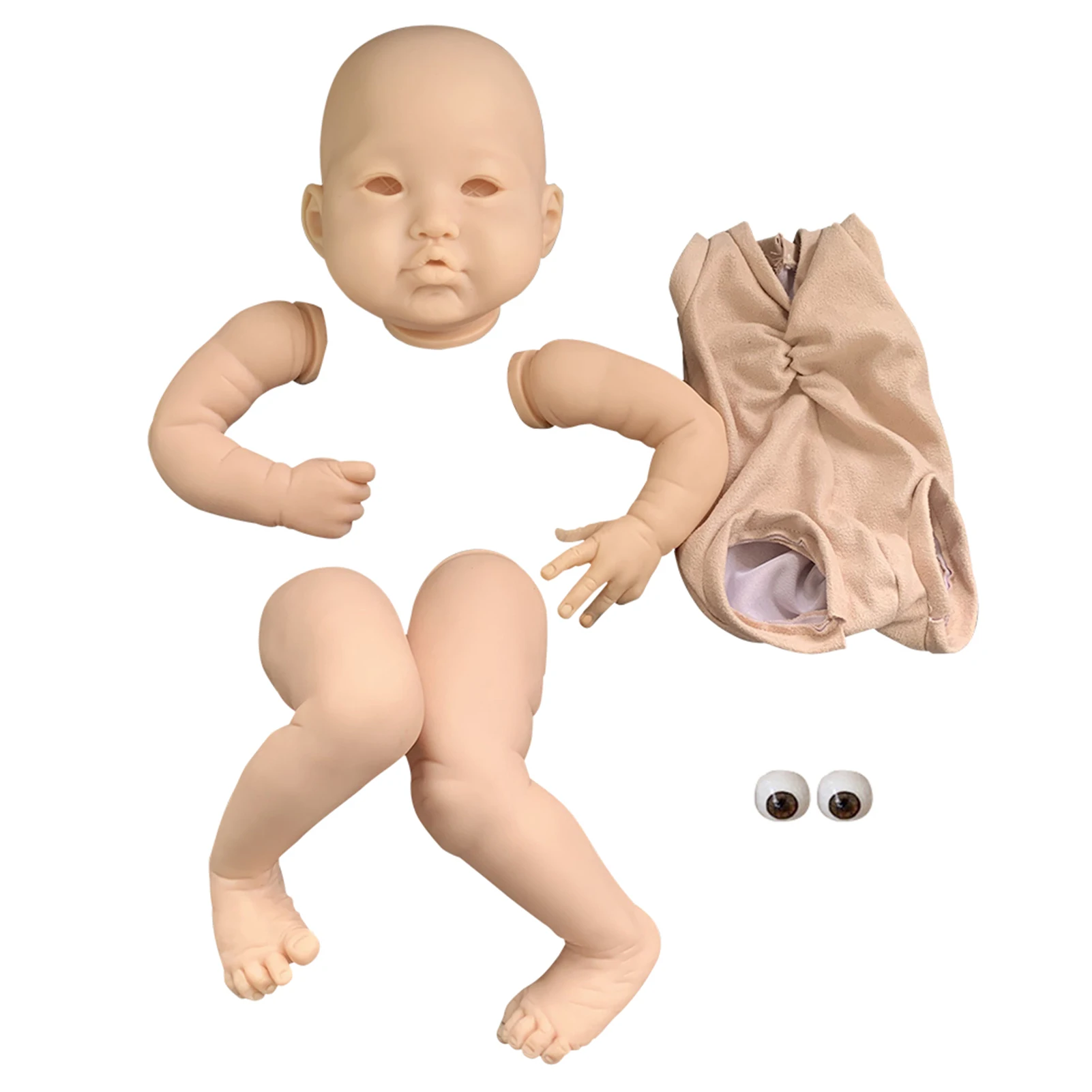 

22inch Lea Unpainted Unfinished Reborn Baby Doll Kit DIY Beginners Soft Head Mold Replacement Parts Flesh Color Kids Toy