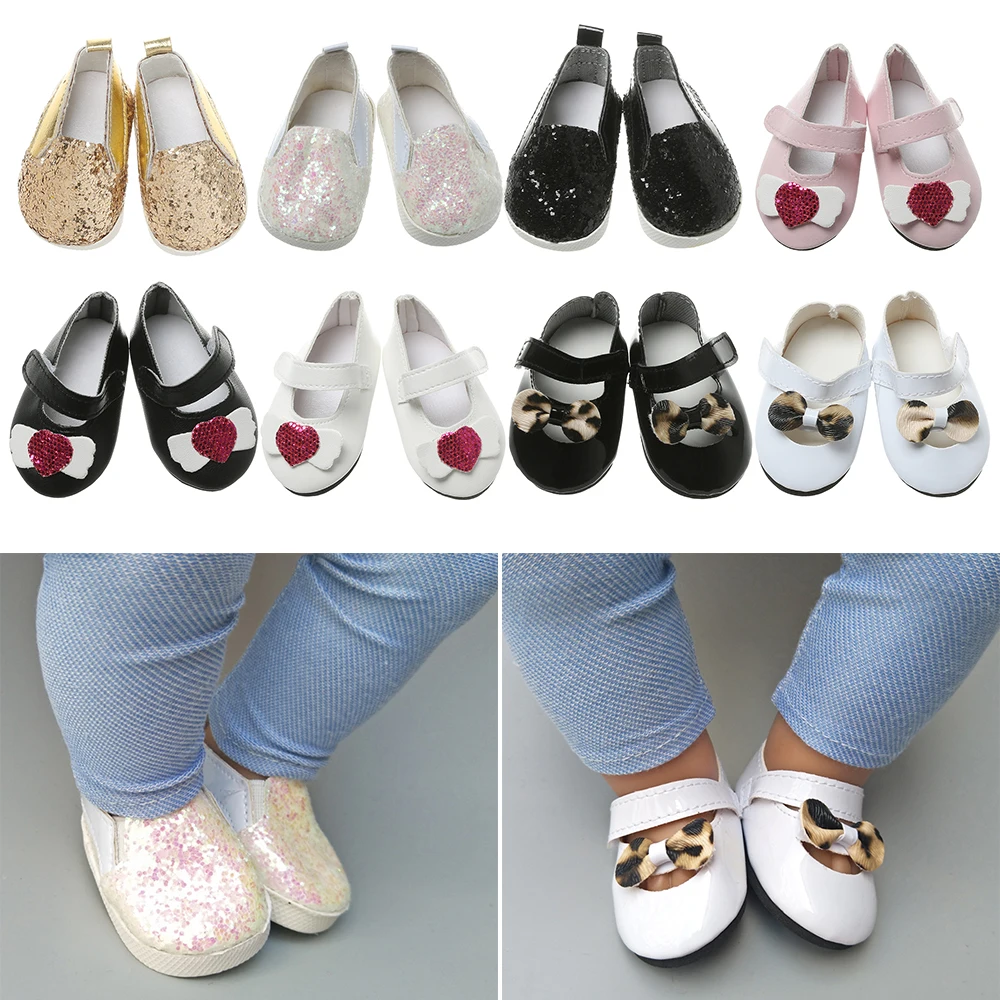 7 см бант Леопард PU кожаная кукла обувь блесток повседневная подходит для 18