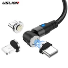 3A Type C кабель 540 градусов Магнитный Micro USB для быстрой зарядки телефонный кабель для зарядки и передачи данных для iPhone 12 для Huawei For Samsung провод шнур питания кабель
