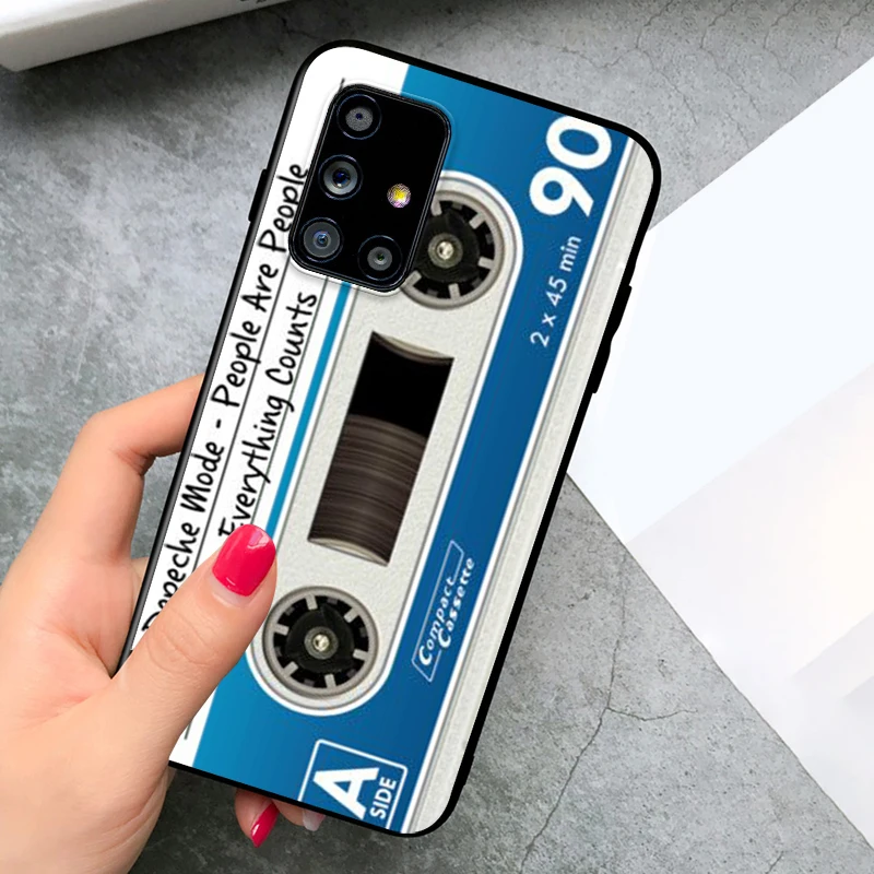 

Classical Tape Cassette for Samsung Galaxy A91 A81 A71 A72 A52 A51 UW A42 A41 A32 A31 A21 A12 A02S A11 Black Phone Case