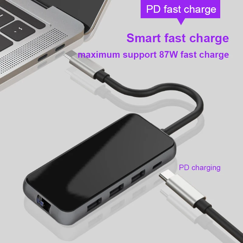 Док станция Basix USB C HUB 3 0 HDMI RJ45 Type Adapter для MacBook Pro Air huawei MATE20 Samsung S8 TYPE HUB|USB-хабы| |