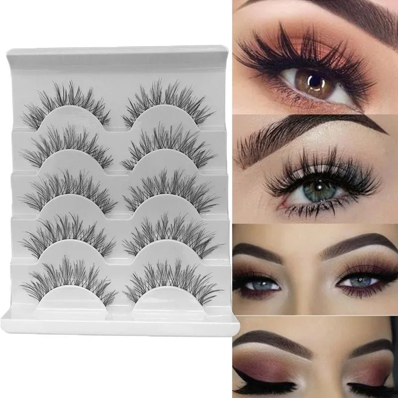 

5 Pairs Natural Soft Eye Lashes Makeup Handmade Thick Fake False Eyelashes Newest Mink Long Thick False Eyelashes