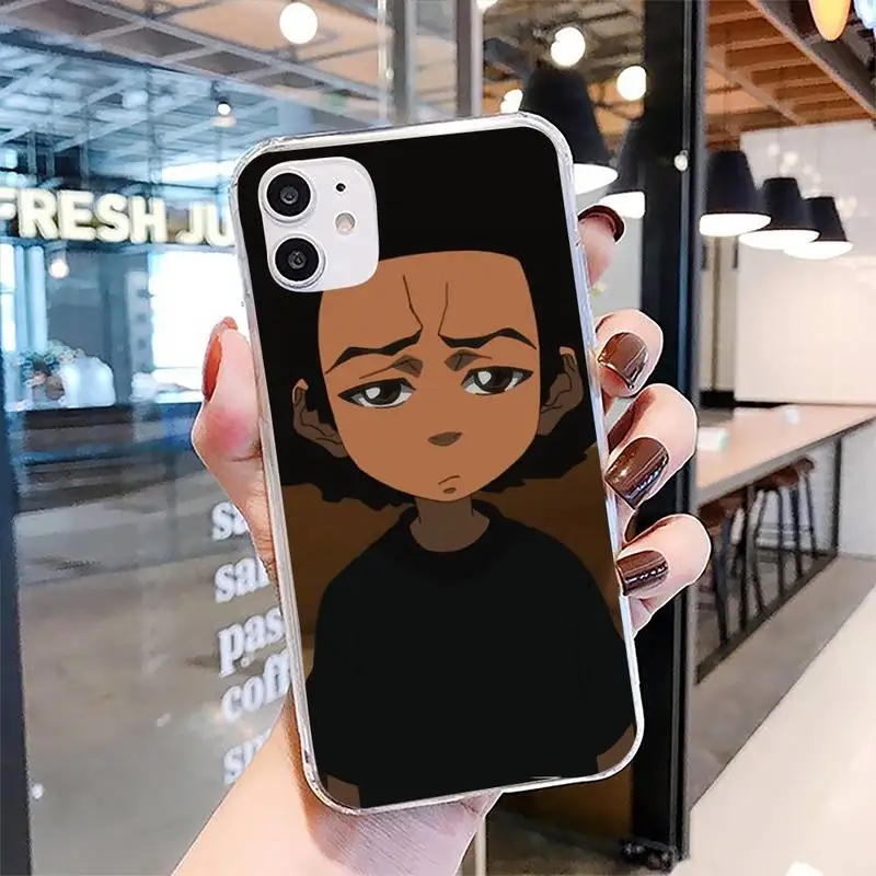 

MaiyaCa Huey Freeman Boondocks Phone Case For Clear-Iphone 5s 6 6s 7 8 11 12 X Xs Xr Pro Plus Max Mini Fundas Cover