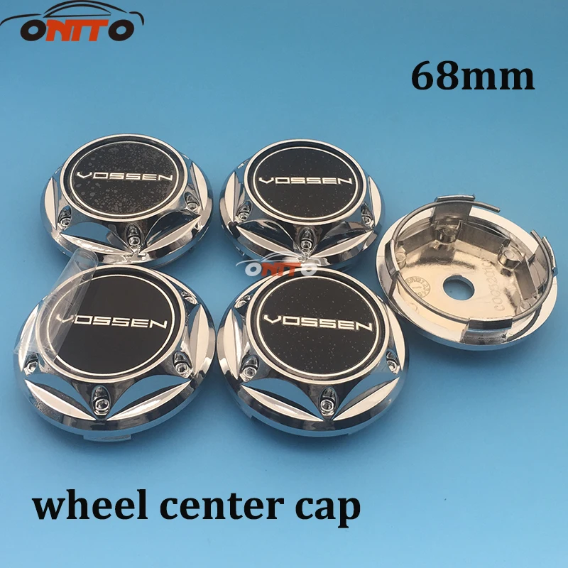 

Good quality 20pcs/lot 68mm Black/Silver Car Wheel Center Hub Cover Caps Car Emblem Badge cover for Vossen logo Car styling