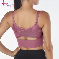 sexywg sexy cross back shockproof strappy sports bra shirt women fitness gym sportwear crop top push up yoga bras vest underwear