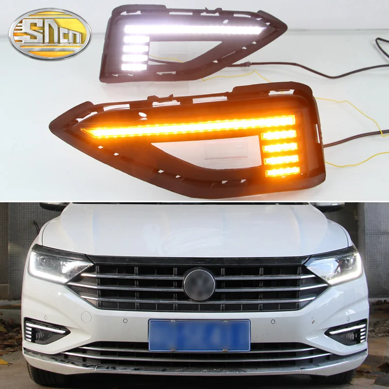 

For Volkswagen VW Jetta Sagitar 2019 Dynamic Yellow Turn Signal Relay 12V Car DRL Lamp LED Daytime Running Light
