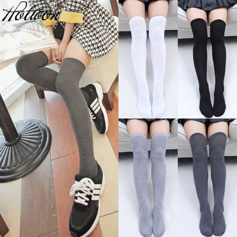 

NEW 2020 Fashion Sexy Warm Thigh High Over the Knee Socks Long Cotton Stockings For Girls Ladies Women