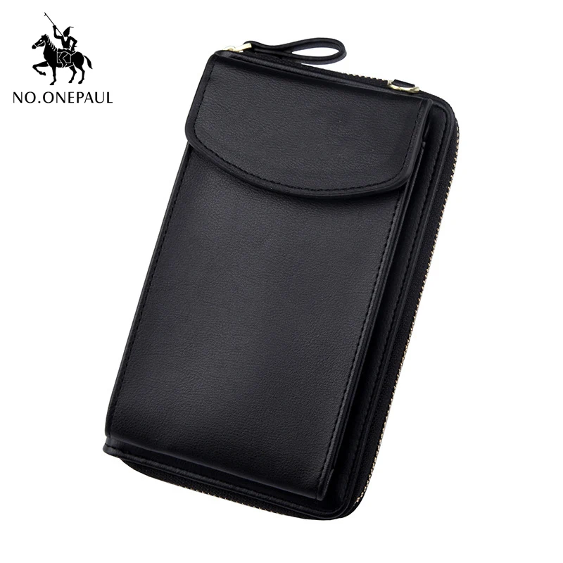 Женская сумка через плечо NO.ONEPAUL мягкая кожаная на молнии вместительный женский