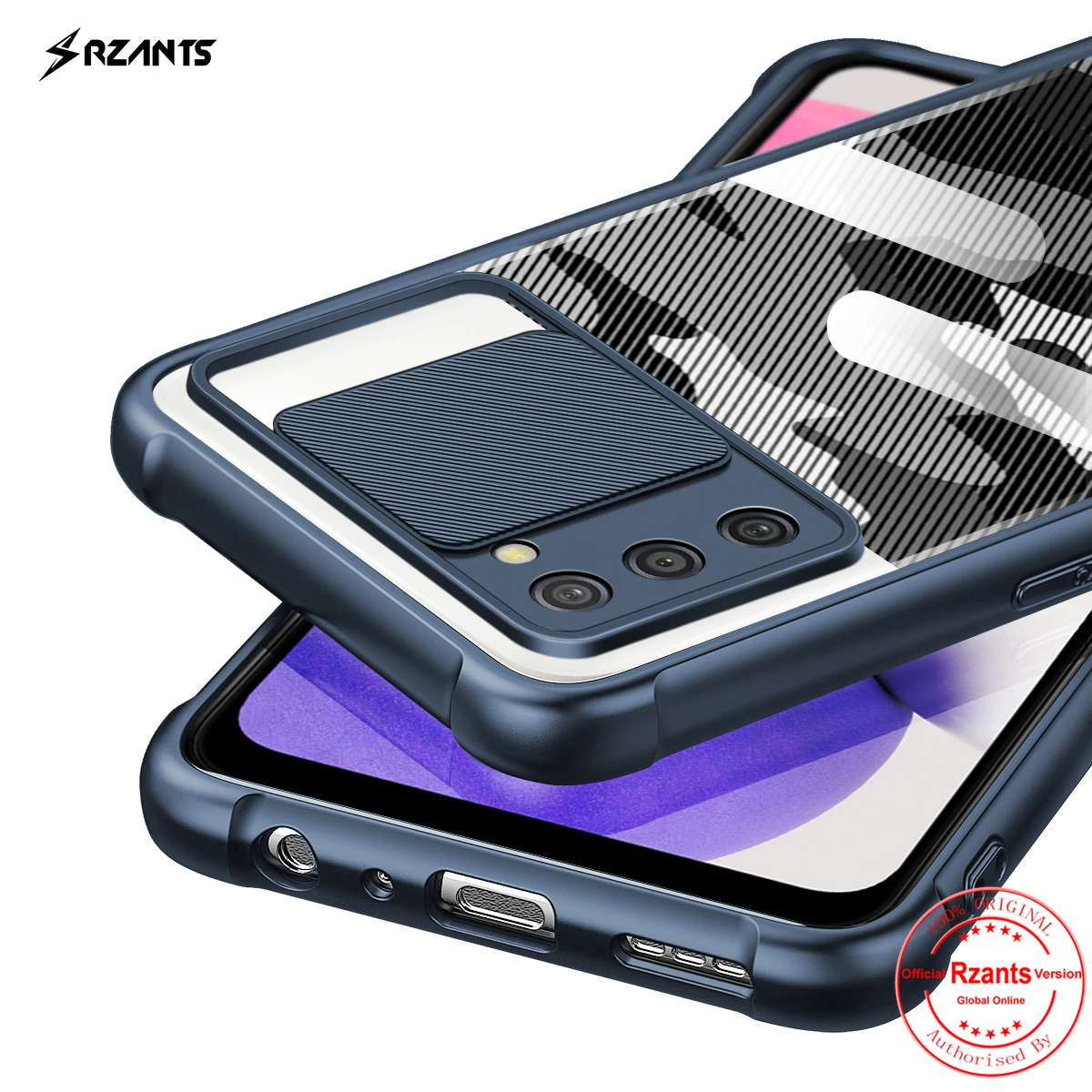 

Rzants For Samsung Galaxy A03S Case Hard [Camouflage Lens] Lens Protect Slim Crystal Clear Cover