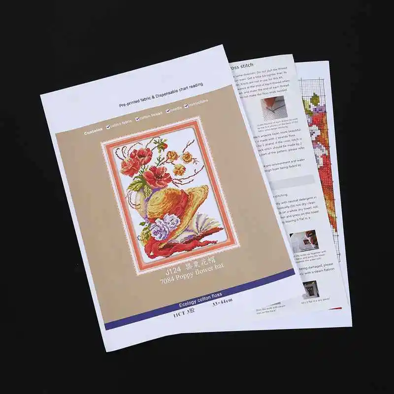 Сделай Сам ручная вязка Набор для вышивки крестиком 11CT цветочный узор вышивка 33*44