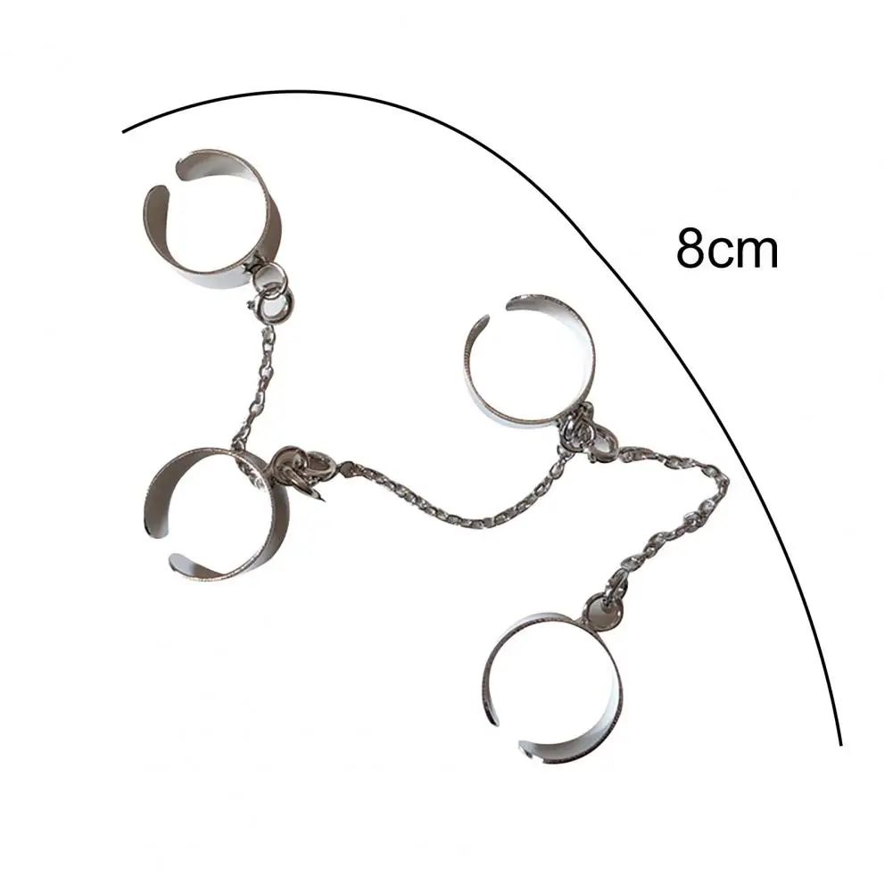 

80% Hot Sale 2021 New Punk Style Chain Link Multiple Finger Open Rings for Women Party Concert Ceremony Fashion Jewelry Gift