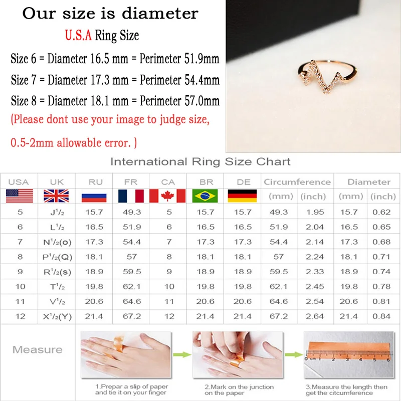 

New Rose Gold Metal Zircon Ring Crystal Anelli Luxurious Geometric Fine Ring For Women Girls Wedding Gift Fashion Jewelry