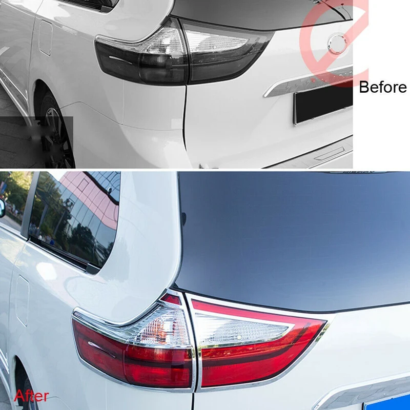 Для Toyota Sienna 2015 2020 хром задний светильник задняя крышка лампы рамка литья