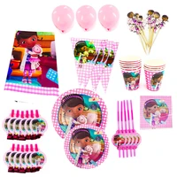 103pcs mcstuffins birthday party supplies baby shower decorations mcstuffins napkins disposable plates cups straws tablecloths