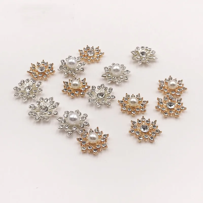 Модные пуговицы стразы из металлического сплава с искусственным жемчугом и