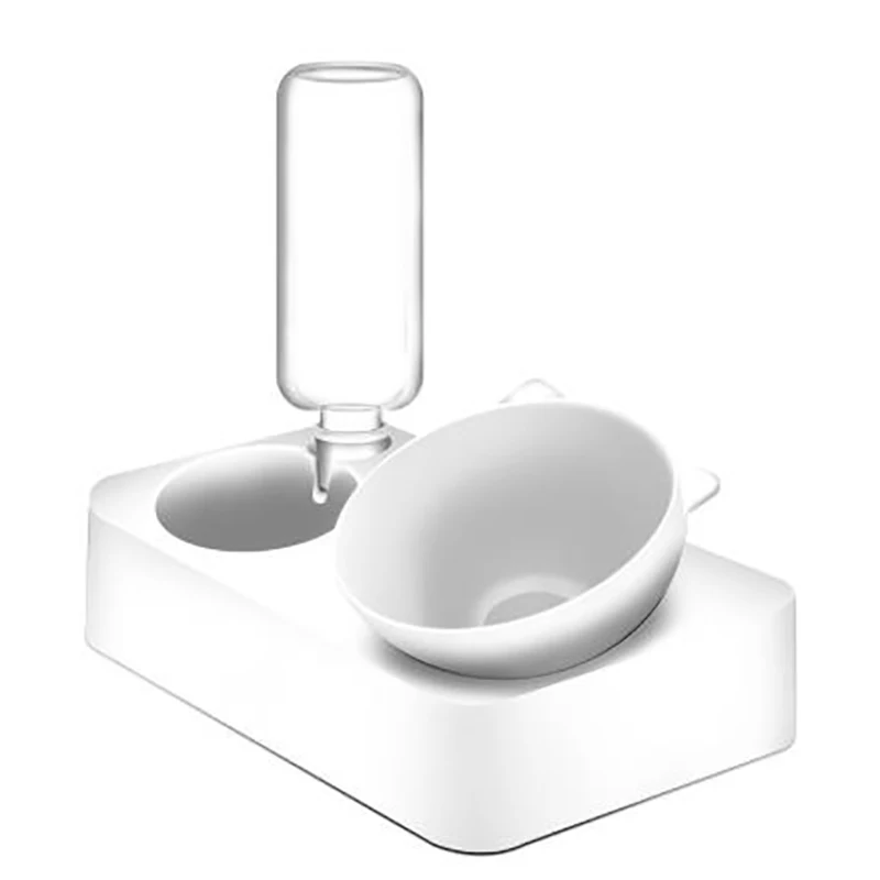 Автоматическая миска для домашних животных зеркальная с дозатором воды двойная