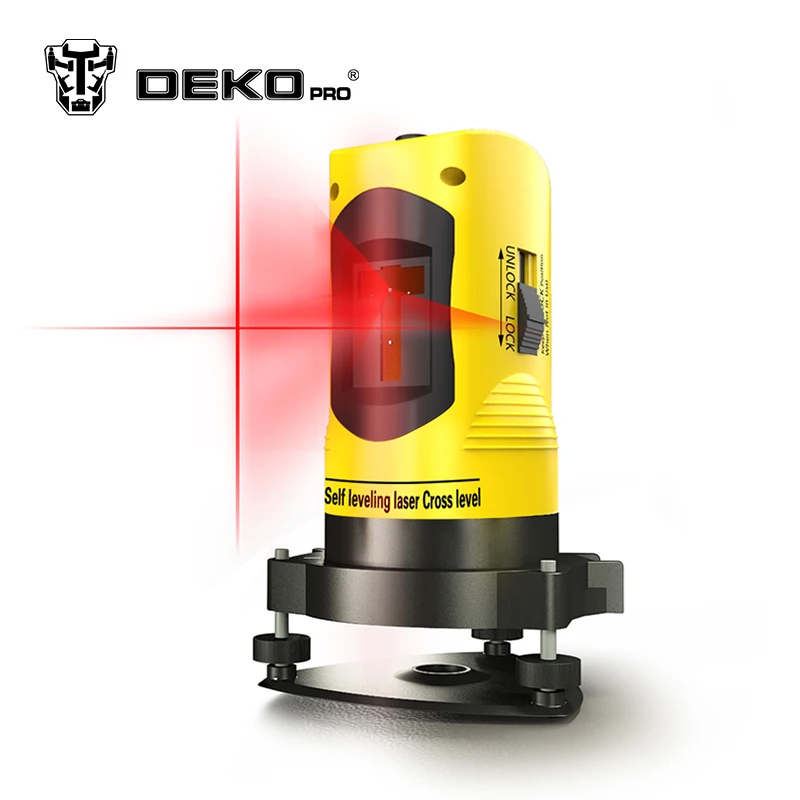 Лазерный уровень DEKOPRO LL02 домашний лазерный с 2 линиями и перекрестным вращением