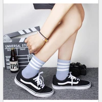 women solid cotton ankle socks with striped cuff ladies girls candy color socks female short socks 5 pairs lot al181sc