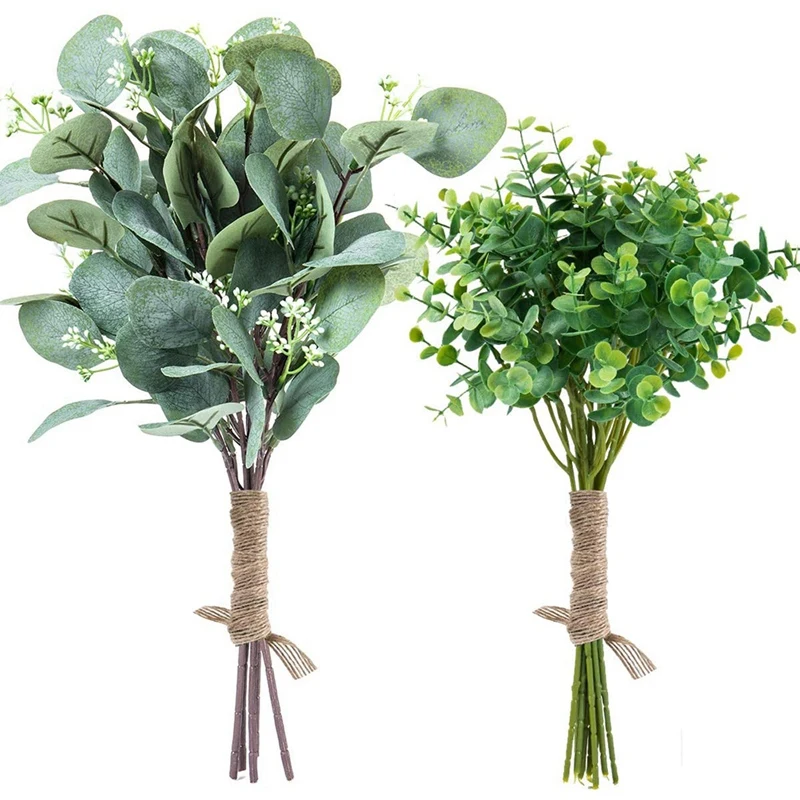 

Стебли листьев эвкалипта, искусственный эвкалипт, Серебряные Листья доллара из искусственного шелка для цветочных композиций и домашнего ...