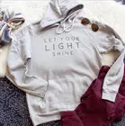 Пуловер пусть светильник лый блестящий, повседневный стильный свитшот в христианском стиле, смешной девиз, унисекс, худи Tumblr, хлопковая винтажная одежда с цитатами