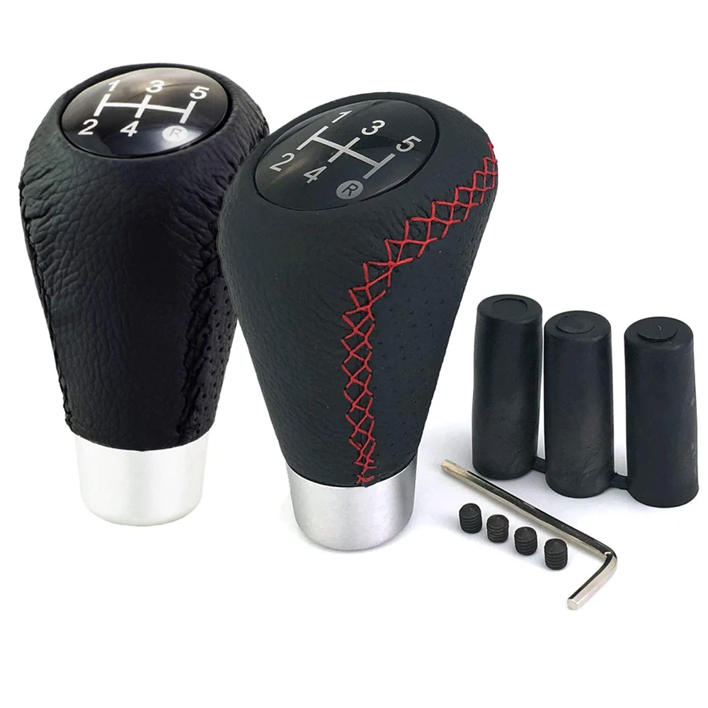 

5 Speed Leather Car Gear Shift Knob Head for Hyundai Fiat Toyota VW Ford Audi KIA Wingroad Cool Handle Ball Stick Lever Styling
